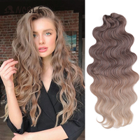 Für Noble Hari 24 Zoll für Ombre Blonde Long Body Wave Haar verlängerungen Frauen Häkel borten Fake Hair Weaving High Temperature