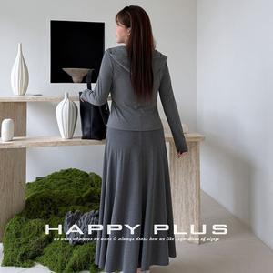 Sweat-shirt à capuche zippé tendance pour femme grande taille, noir, effet deux pièces, en viscose tricotée, haut décontracté de printemps N9490 - Product Image 5