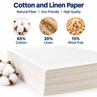 Papier Bond Invisible UV Rouge Bleu Coton Lin 75gsm 65% Coton 20% Lin 15% Pâte de Bois Document Sécurisé 100PCS Imperméable
