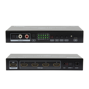4K60hz 4x1 cho 2.0 Kim Loại ma trận Switch <span class=keywords><strong>Splitter</strong></span> với CEC <span class=keywords><strong>Audio</strong></span> extractor ARC hdcp2.2 HDR10 DTS-HD cho rạp hát tại nhà - Product Image 1