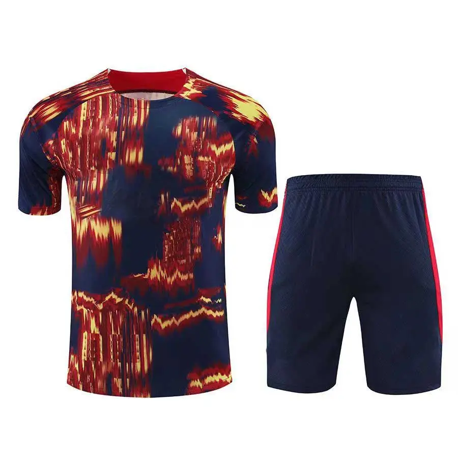 24-25 New Casual Football Suit Set for Children's Quick Drying Training Clothes Short sleeved Sports Football Shirt