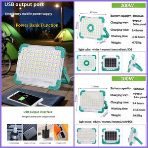 बाहरी बगीचे के लिए 939 सौर कार्य प्रकाश का नेतृत्व किया जाता है जो बड़ी क्षमता पावर बैंक के साथ आईपी 65 मोबाइल कैंपिंग आपातकालीन प्रकाश - Product Image 5