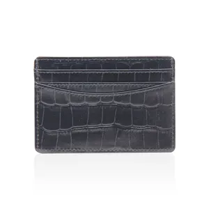 Sunny Leathers Glossy Crocodile Card Holder Crocodile Pattern Men Card Holder Genuine Cow Leather Credit Card