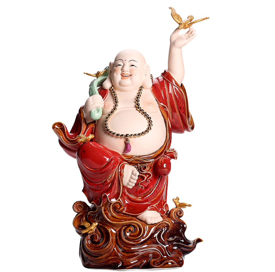 Оптовая продажа, статуя из смолы на заказ, подарки из смолы, ремесла из смеющейся керамики Будды