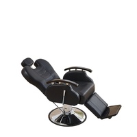 Fauteuil de Barbier Professionnel Inclinable Hydraulique Réglable en Cuir Résistant à l'Usure Robuste pour Salon de Coiffure et Esthétique