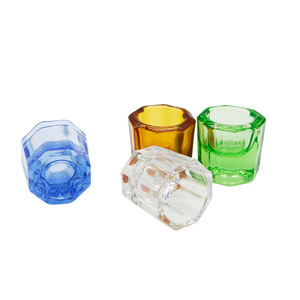 Vaso mezclador octogonal dental de vidrio colorido, esterilizable por calor, para uso dental - Product Image 1