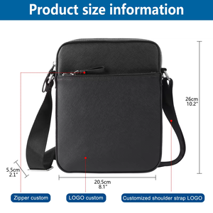 BSCI Factory High-quality Customized logo PU Leather Men's Crossbody <strong>Bag</strong> Large Capacity Messenger <strong>Bag</strong> - Product Image 2