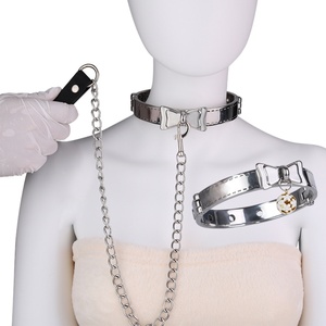 Wholesale FAAK BDSM Metal Collar with Leash Rope Fetish Restraint Choker for Women Men SM Body Stimulation, Bondage Necklace - Product Image 1