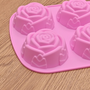 Molde para Pastel de 6 Cavidades, Antiadherente, Libre de BPA, en Forma de Rosa, Molde de Silicona Hecho a Mano, Precio de Fábrica - Product Image 4