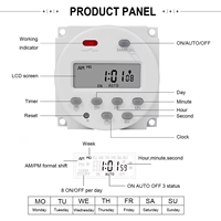 Minuteur numérique SINOTIMER CN101S 12VDC 16A, relais temporisé programmable 7 jours avec intervalle de 1 seconde pour système solaire et camping-car