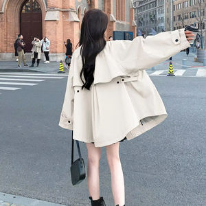 Femmes 2025 nouveau printemps automne à la mode <span class=keywords><strong>Petite</strong></span> grande taille Cape <span class=keywords><strong>Trench</strong></span> Coat - Product Image 1