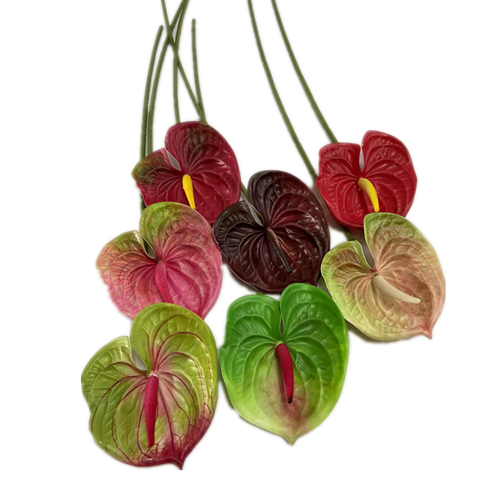 Handmade Artificial Anthurium Flower Branch Faux Single Head Anthurium  Andreanum Dakota Stem for Christmas Mother's Day| Alibaba.com