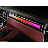 Lumières d'ambiance en cristal de luxe et caches de haut-parleurs LED Grilles de haut-parleurs multicolores pour Porsche Cayenne 2018-2023