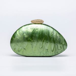 Nouvelle Arrivée : Pochette de Soirée de Luxe pour Femme, Magnifique Sac en Acrylique Coquillage Irrégulier avec Strass pour Mariage et Cérémonie Estivale - Product Image 5