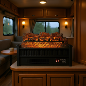 Calentador Eléctrico de Leña para Chimenea de 20 Pulgadas y 1500W con Pantalla LED para Uso en Autocaravanas - Product Image 2