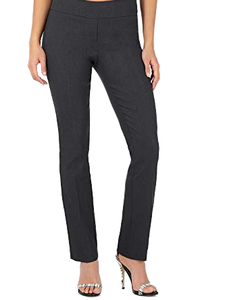 Pantalones de Cintura Alta de Color Sólido para Mujer, Ajustados, Largos, Transpirables, con Cintura Elástica, Casuales, para Otoño - Product Image 3