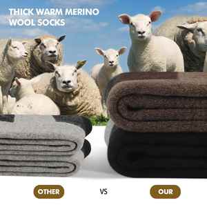 FN Men's Thermal Merino <b>Wool</b> Hiking <b>Socks</b> Breathable Athletic Running Crew Thicken Winter <b>Socks</b> - Product Image 6