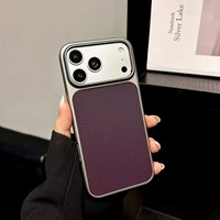 Coque de téléphone intégrale en PC aspect cuir, antichoc et protectrice pour Samsung, Google, Transsion, MOTO, VIVO, OPPO, OnePlus