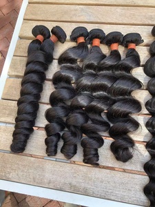 Paquetes de cabello tejido barato en línea estilo de onda rizada suelta doble dibujada para mujeres paquetes de cabello Remy malasio crudo negro sin procesar - Product Image 4