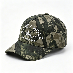 Retro 1969 VIRMOA WEAR DEPT Embroidered Camouflage 5-Panel Cotton Yarn Baseball <b>Cap</b>-Unisex Casual Four Seasons - Product Image 4