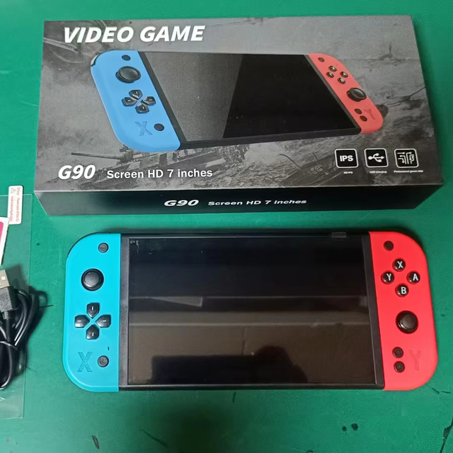 NEW G90 Retro Video Game Console 7.1 Inch IPS Screen 4000mAh Portable Pocket Player Support Ps1 PsP 64G Games