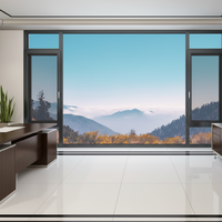 Fenêtre à battant en alliage d'aluminium avec verre trempé standard australien, style minimaliste, pour appartement, salle de bain, usage domestique