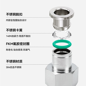 Raccord pneumatique rapide en acier inoxydable 304, raccord de tuyau d'air droit, PCF8-02, filetage interne, coude, pièces pneumatiques de haute qualité - Product Image 2