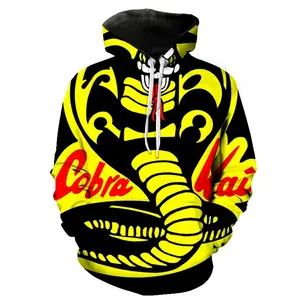 2021 yeni moda rahat Cobra Kai Hoodies 3D baskılı erkek kadın çocuk tişörtü erkek kız çocuklar Streetwear kazak serin üstleri