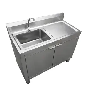 Ucuz Modern Metal mutfak tek lavabo taban dolabı kapı