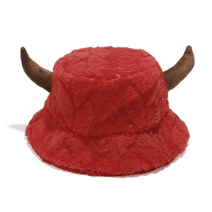 Unisex unico divertente di natale cappello di peluche 3D ricamato corno pescatore velluto a coste inverno cappello impermeabile 100% poliestere immagine - Product Image 6