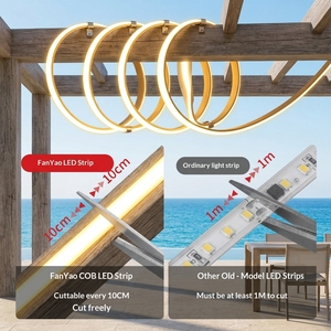 <span class=keywords><strong>Bande</strong></span> lumineuse LED COB flexible 220V, auto-adhésive, éclairage d'ambiance pour plafond, salons, ultra-lumineuse, extérieur, blanc chaud - Product Image 4