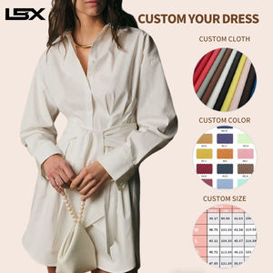 Vestido Camisero de Manga Larga para Mujer, Estilo Casual Vintage, Cintura Ajustada, Nuevo Estilo de Primavera - Product Image 2