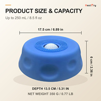 Gamelle à succion pour chien avec surface texturée, bol en silicone à bille roulante pour alimentation lente, options de succion standard, plusieurs couleurs