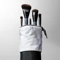 Ensemble de pinceaux de maquillage professionnels avec pochette de rangement, poils synthétiques ultra doux, poudre pour le visage, blush, fard à paupières, kit cosmétique