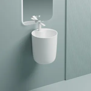 Sıhhi tesisat modern lüks seramik porselen lavabo banyo duvar asılı lavabo