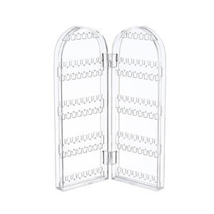 Présentoir à bijoux pliable pour boucles d'oreilles <span class=keywords><strong>collier</strong></span> 2/4 portes en plastique transparent support de bijoux organisateur de stockage de bijoux - Product Image 6
