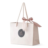 Sacs en Papier d'Art Personnalisés de Luxe avec Logo Imprimé Noir et Rose pour Vêtements et Cadeaux