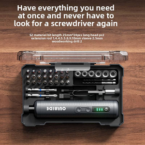 <span class=keywords><strong>Tournevis</strong></span> électrique réglable à 3 vitesses, <span class=keywords><strong>mini</strong></span> <span class=keywords><strong>tournevis</strong></span> électrique rechargeable pour la maison avec un jeu de 35 embouts - Product Image 1