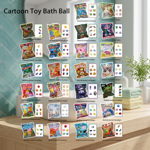 Bombes de bain effervescentes pour enfants en forme d'animaux, de fruits et de fruits de mer, avec motifs de dessins animés, pour le jeu dans la salle de bain - Product Image 2