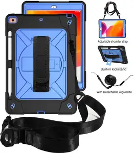 Handle strap case for 9th iPad 10.2 robust sturdy armour 360 degree rotatable cover shell
