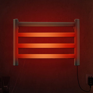 Sèche-serviettes électrique mural intelligent sans fil en aluminium à 4 barres avec minuterie pour salle de bain - Product Image 3