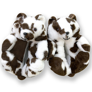 Pantuflas de invierno y otoño impermeables, afelpadas, con diseño de oso de peluche, punta abierta, suela de <span class=keywords><strong>EVA</strong></span> y TPR, con masaje, estilo coreano, de malla, para parejas, uso doméstico, diseño de <span class=keywords><strong>calabaza</strong></span>, para mujer - Product Image 5