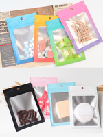 Sacs d'emballage en plastique transparents et colorés pour cosmétiques et bijoux, 100 pièces/lot