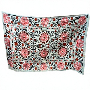 Traditional Floral Suzani Kantha Quilt Handcrafted Eco-Friendly 100% Cotton Sofa Cover Multicolor Embroidered Artisan - Product Image 4