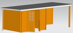 Maison en <span class=keywords><strong>bois</strong></span> 2-en-1 avec rangement, véranda ouverte, atelier de rangement extérieur avec patio - Product Image 2