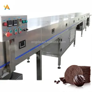 Small peanut chocolate enrobing machine cooling tunnel used chocolate enrober machine