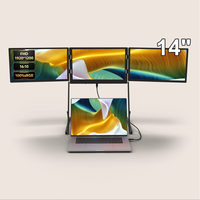 Moniteur triple écran TriCreate Lite 14 pouces, extension d'écran quadruple, connexion IPS Type-C, écran triple TriCreate