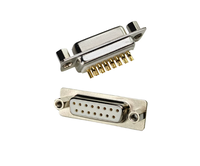 Konektor Betina DB15P-K, Konektor Dsub 15 Pin Rotary Pin Tembaga Padat Berlapis Emas Industri