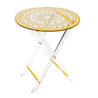 Acryl Maßgefertigter Klappbarer Beweglicher Couchtisch Modernes Einfaches Gold-Design Umweltfreundlich Langlebig für Schlafzimmer/Wohnzimmer/Büro