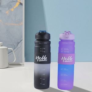 Vaso de agua de plástico personalizado de 1000 ml con correa para el hombro, color degradado, para beber directamente, ideal para deportes al aire libre y estudiantes. - Product Image 4